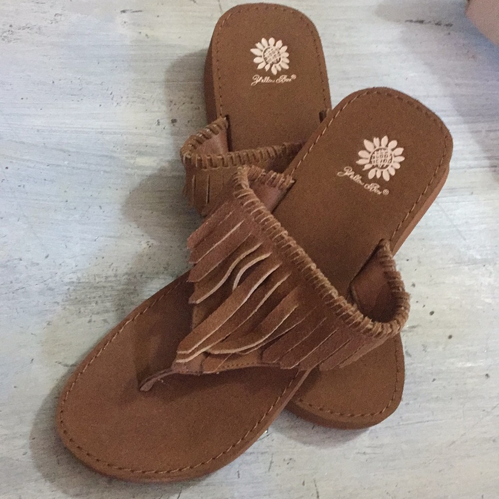 Yellow Box Leather Sandals